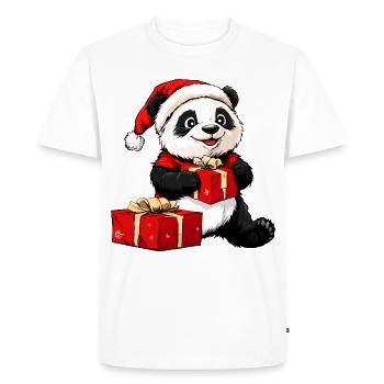 Panda Santa Claus - Men's Premium Organic T-Shirt - white - Front - Nico (187cm)