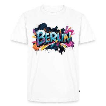 Berlin Graffiti Font Street Art Urban Style - Men's Premium Organic T-Shirt - white - Front - Nico (187cm)