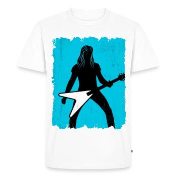 Affiche du guitariste heavy metal - T-shirt Premium bio Homme - blanc - Devant - Nico (187cm)