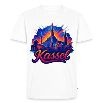 Silhouette de la ville de Kassel Cadeau Radiant Cassel - T-shirt Premium bio Homme - blanc - Devant - Nico (187cm)