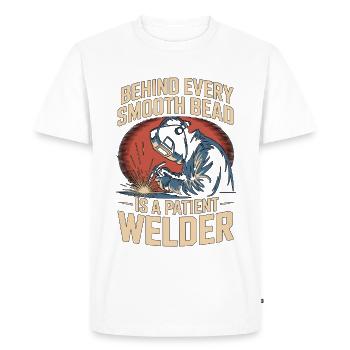 Le soudeur derrière chaque perle lisse est un travail d’artisanat - T-shirt Premium bio Homme - blanc - Devant - Nico (187cm)