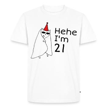 21 ans anniversaire - Cadeau 21e anniversaire - T-shirt Premium bio Homme - blanc - Devant - Nico (187cm)