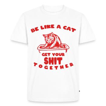 Devise du chat : Reprends-toi - T-shirt Premium bio Homme - blanc - Devant - Nico (187cm)