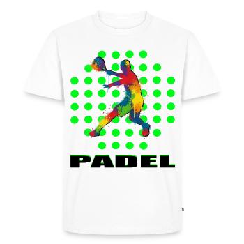 Padel - T-shirt Premium bio Homme - blanc - Devant - Nico (187cm)