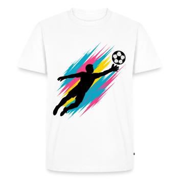Vol de gardien néon, cadeau pour un fan de football, coloré - T-shirt Premium bio Homme - blanc - Devant - Nico (187cm)