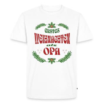 First Christmas as Grandpa – Vintage Christmas - Men's Premium Organic T-Shirt - white - Front - Nico (187cm)