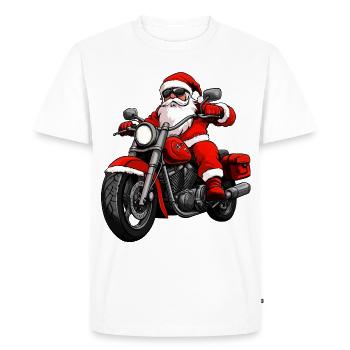 Motards Noël - T-shirt Premium bio Homme - blanc - Devant - Nico (187cm)