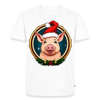 Cochons de Noël - T-shirt Premium bio Homme - blanc - Devant - Nico (187cm)