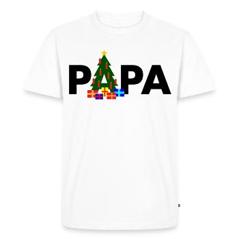 Papa Sapin de Noël - T-shirt Premium bio Homme - blanc - Devant - Nico (187cm)