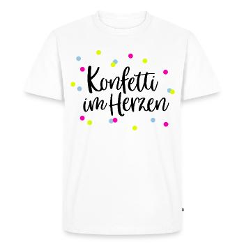 Confettis dans le cœur | Tenue de groupe de carnaval | Coloré - T-shirt Premium bio Homme - blanc - Devant - Nico (187cm)