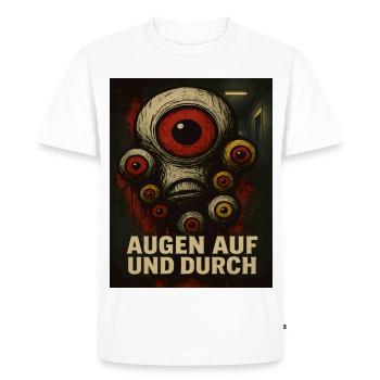 Regarde les monstres et les regarde à travers - T-shirt Premium bio Homme - blanc - Devant - Nico (187cm)