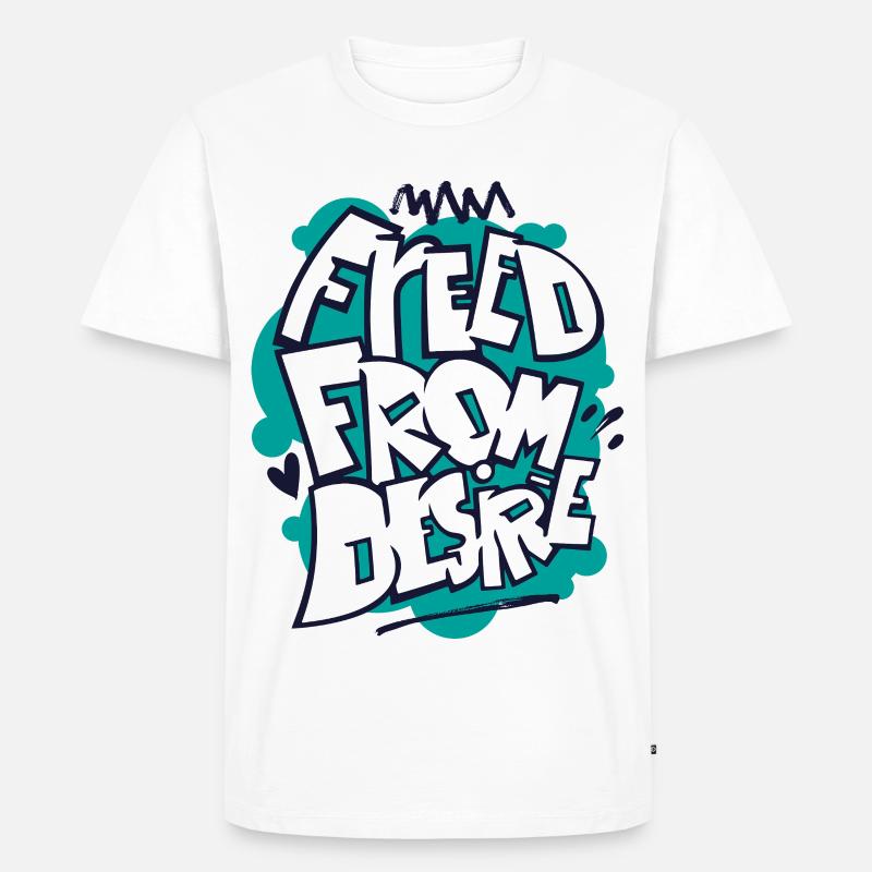 Feed From Desire Graffiti Tee - Männer Premium Bio T-Shirt - Weiß