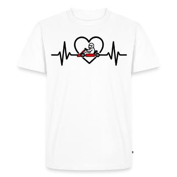 Herz Kart – Passion Racing - Men's Premium Organic T-Shirt - white - Front - Nico (187cm)