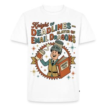 Knight of Deadlines - Men's Premium Organic T-Shirt - white - Front - Nico (187cm)