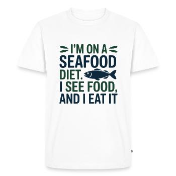 Je suis là pour les snacks et la diététicienne scientifique - T-shirt Premium bio Homme - blanc - Devant - Nico (187cm)