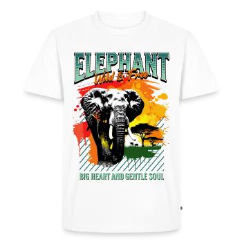 Safari nature Elephant Africa Nature Wilderness Art coloré - T-shirt Premium bio Homme - blanc - Devant - Nico (187cm)