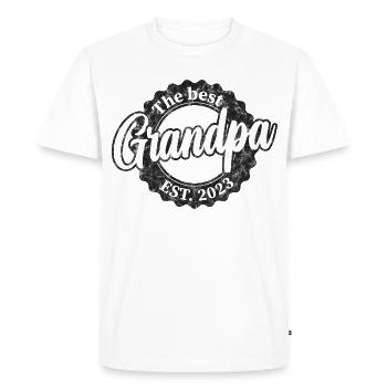 Le meilleur grand-père depuis 2023 - T-shirt Premium bio Homme - blanc - Devant - Nico (187cm)