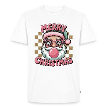 Merry Christmas Santa Leopard Glasses - Men's Premium Organic T-Shirt - white - Front - Nico (187cm)