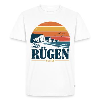Cadeau rétro de la mer Baltique de Rügen - T-shirt Premium bio Homme - blanc - Devant - Nico (187cm)