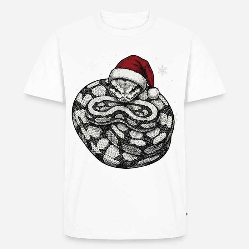 Königspython Weihnachten Ball Python Schlange - Männer Premium Bio T-Shirt - Weiß