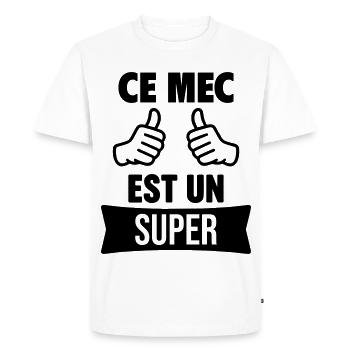 Ce Mec Est Un Super Personnalisable - T-shirt Premium bio Homme - blanc - Devant - Nico (187cm)
