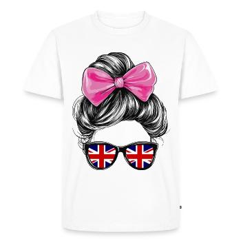 United Kingdom UK Flag Woman Sunglasses - Men's Premium Organic T-Shirt - white - Front - Nico (187cm)