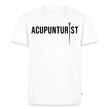 Acupuncteur professionnel agréé Pratique de la MTC - T-shirt Premium bio Homme - blanc - Devant - Nico (187cm)