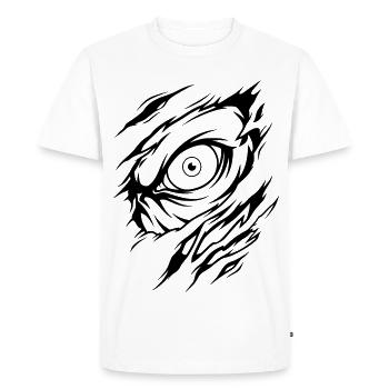 Couleurs des yeux de monstre bestial sélectionnables - T-shirt Premium bio Homme - blanc - Devant - Nico (187cm)