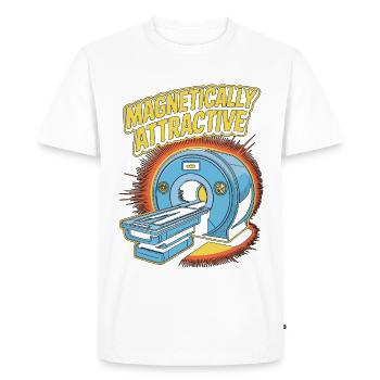 Technicien en IRM Radiographe Magnétiquement Attractif - T-shirt Premium bio Homme - blanc - Devant - Nico (187cm)