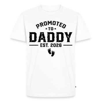Daddy Est 2026 – Funny Dad - Men's Premium Organic T-Shirt - white - Front - Nico (187cm)