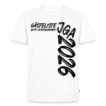 Bachelor Party 2026 - Guest List - Please sign! - Men's Premium Organic T-Shirt - white - Front - Nico (187cm)
