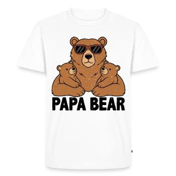 Papa Ours - T-shirt Premium bio Homme - blanc - Devant - Nico (187cm)