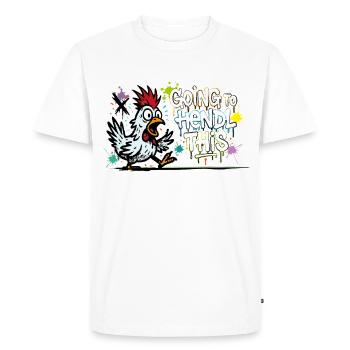 Je vais à Hendl Ce graffiti Denglisch Spruch - T-shirt Premium bio Homme - blanc - Devant - Nico (187cm)