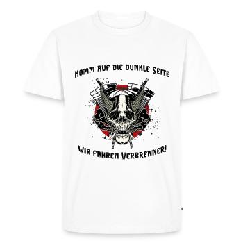 Nous faisons fonctionner des moteurs à combustion - T-shirt Premium bio Homme - blanc - Devant - Nico (187cm)