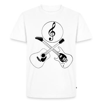 Guitares et clé de sol - T-shirt Premium bio Homme - blanc - Devant - Nico (187cm)
