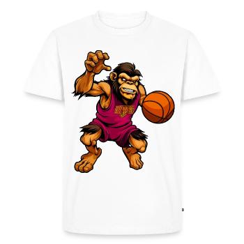 Chimpanzee Basketball - Men's Premium Organic T-Shirt - white - Front - Nico (187cm)