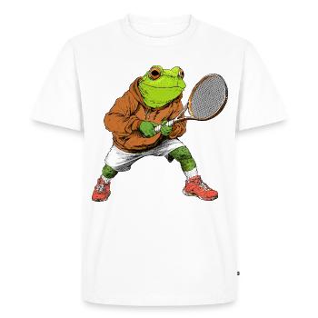Frogs Tennis - Men's Premium Organic T-Shirt - white - Front - Nico (187cm)