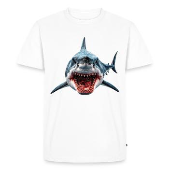 Requin - T-shirt Premium bio Homme - blanc - Devant - Nico (187cm)