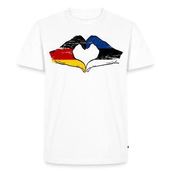 Drapeau allemand Estonie Heart utilisé - T-shirt Premium bio Homme - blanc - Devant - Nico (187cm)