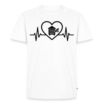 Heart beekeeper beehive - Men's Premium Organic T-Shirt - white - Front - Nico (187cm)