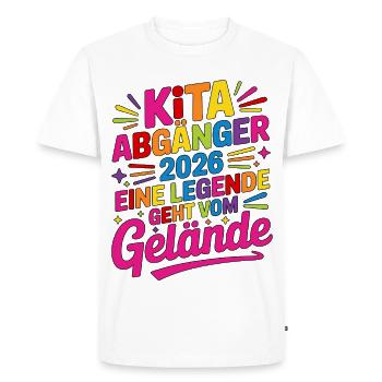 Diplômés de la crèche 2026 : Une légende quitte le site - T-shirt Premium bio Homme - blanc - Devant - Nico (187cm)