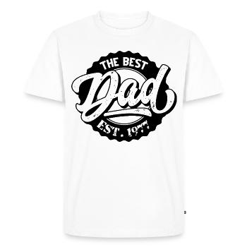 The Best Dad EST 1977 - Men's Premium Organic T-Shirt - white - Front - Nico (187cm)