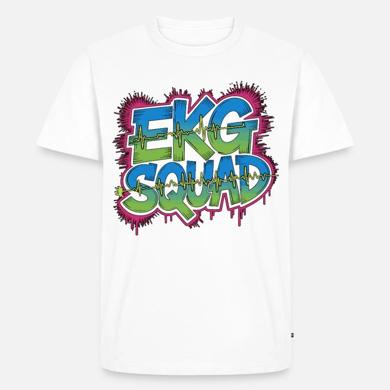 Cardiac Tech ECG Squad Pacemaker Technician - Men's Premium Organic T-Shirt - white