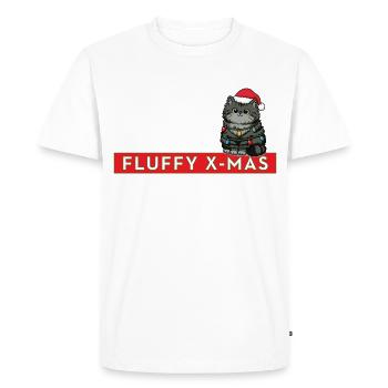 Fluffy X-Mas – Cute Cat Christmas - Men's Premium Organic T-Shirt - white - Front - Nico (187cm)