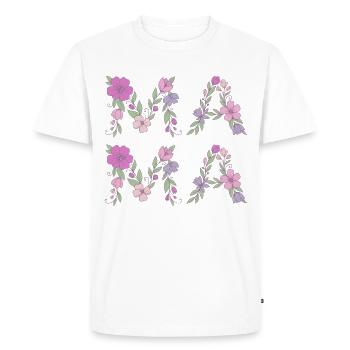Police florale de maman Meilleure fête des mères - T-shirt Premium bio Homme - blanc - Devant - Nico (187cm)