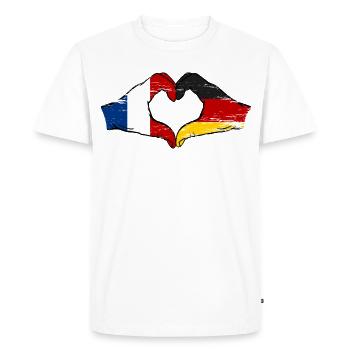 France Germany Flag Heart - Men's Premium Organic T-Shirt - white - Front - Nico (187cm)