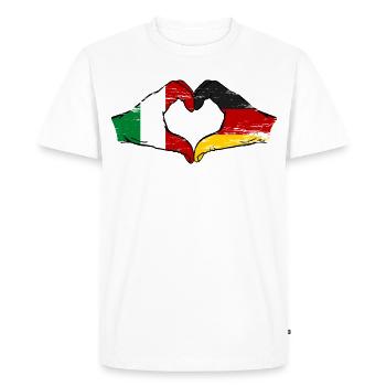 Cœur du drapeau Italie-Allemagne - T-shirt Premium bio Homme - blanc - Devant - Nico (187cm)