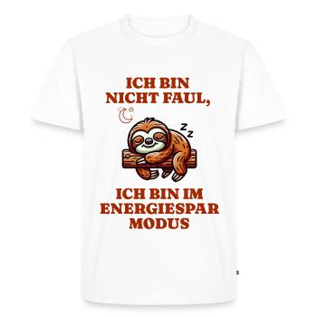 Sloth in power saving mode I'm not lazy - Men's Premium Organic T-Shirt - white - Front - Nico (187cm)