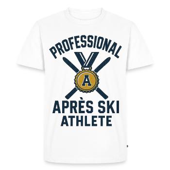 Sports d’hiver professionnels après ski - T-shirt Premium bio Homme - blanc - Devant - Nico (187cm)