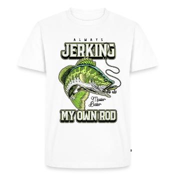 Toujours en train de branler ma canne en train de pêcher bizarrement - T-shirt Premium bio Homme - blanc - Devant - Nico (187cm)